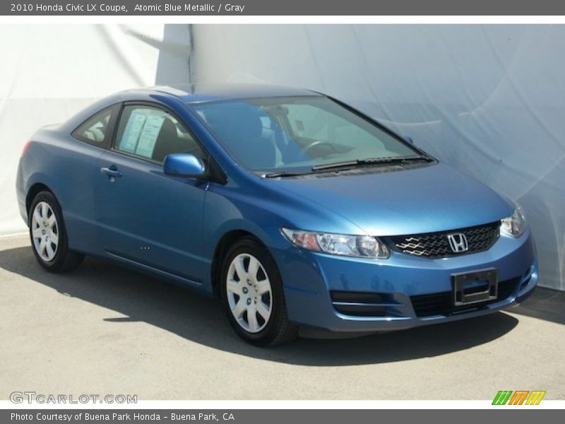 Atomic Blue Metallic / Gray 2010 Honda Civic LX Coupe
