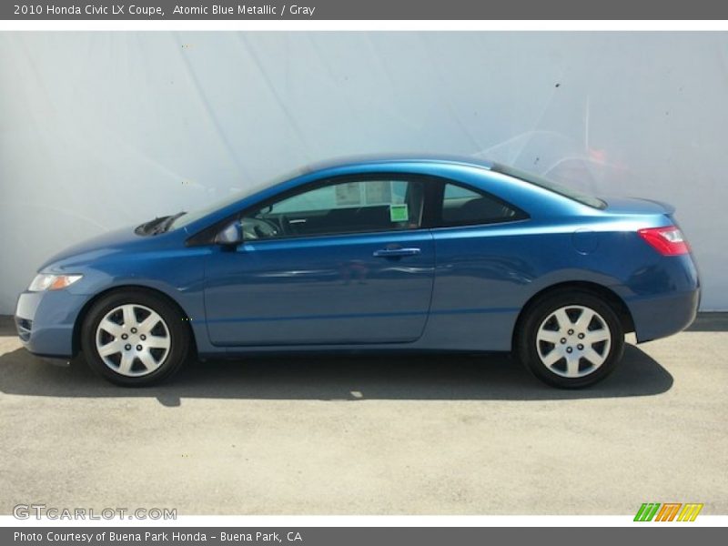 Atomic Blue Metallic / Gray 2010 Honda Civic LX Coupe