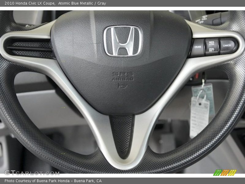 Atomic Blue Metallic / Gray 2010 Honda Civic LX Coupe