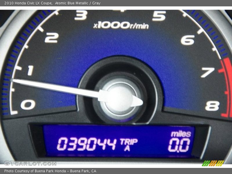 Atomic Blue Metallic / Gray 2010 Honda Civic LX Coupe