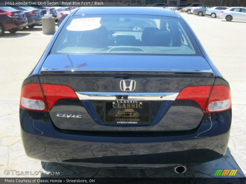 Royal Blue Pearl / Black 2011 Honda Civic LX-S Sedan