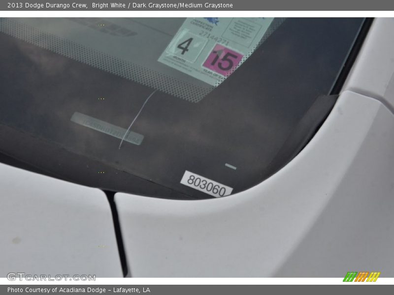 Bright White / Dark Graystone/Medium Graystone 2013 Dodge Durango Crew