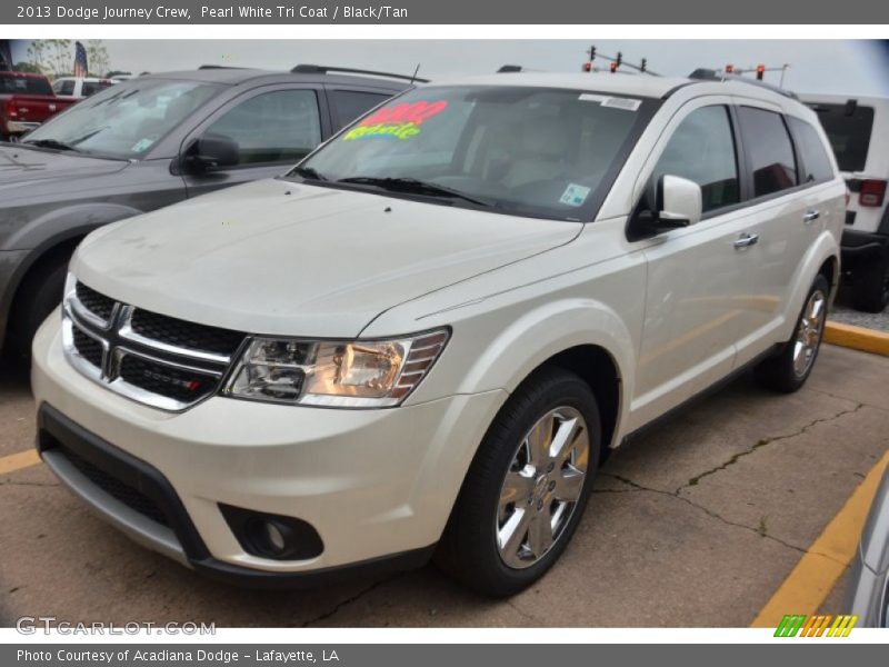 Pearl White Tri Coat / Black/Tan 2013 Dodge Journey Crew