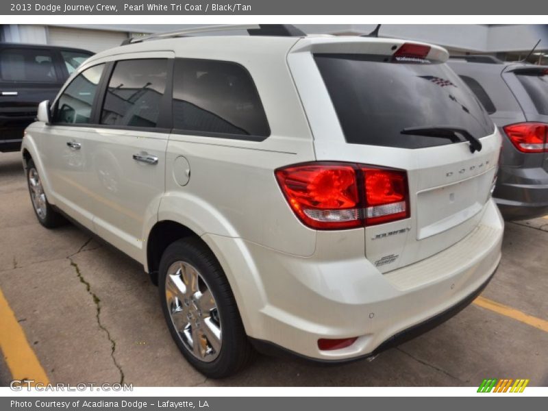 Pearl White Tri Coat / Black/Tan 2013 Dodge Journey Crew