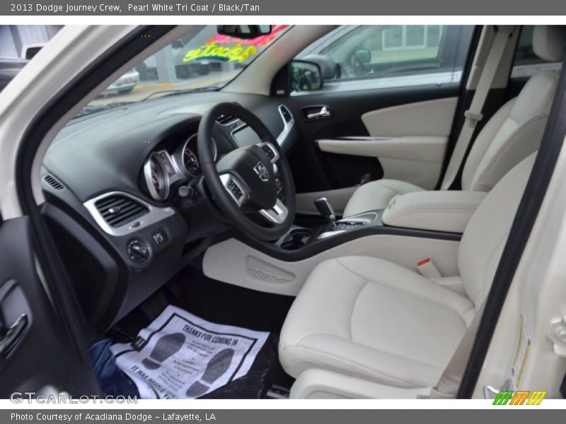 Pearl White Tri Coat / Black/Tan 2013 Dodge Journey Crew