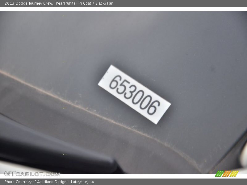 Pearl White Tri Coat / Black/Tan 2013 Dodge Journey Crew