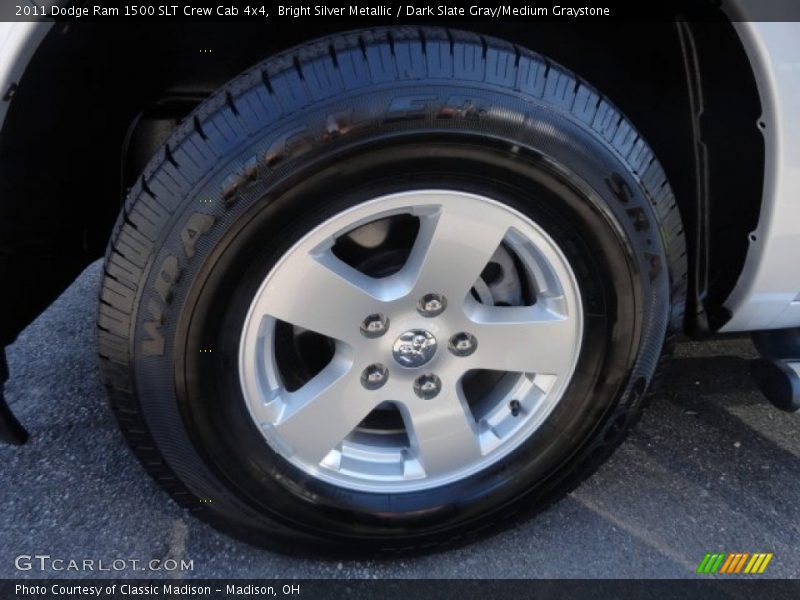 Bright Silver Metallic / Dark Slate Gray/Medium Graystone 2011 Dodge Ram 1500 SLT Crew Cab 4x4