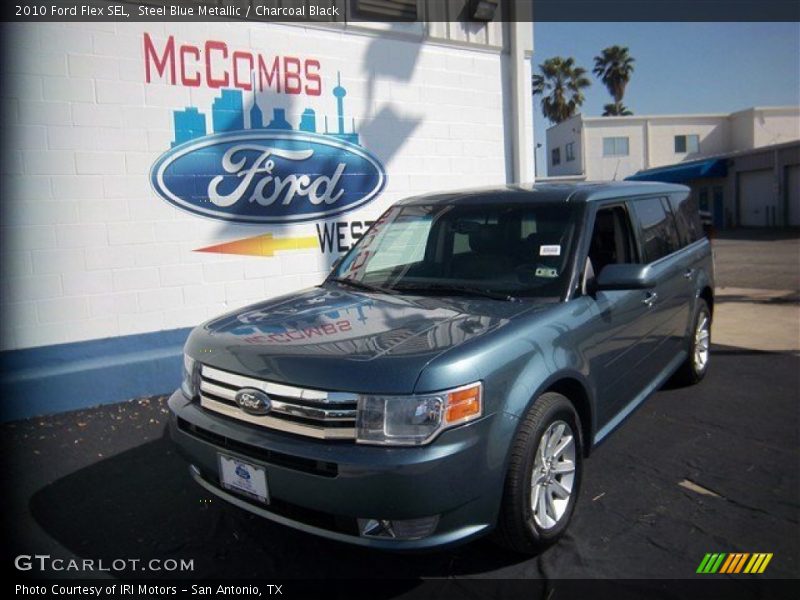 Steel Blue Metallic / Charcoal Black 2010 Ford Flex SEL