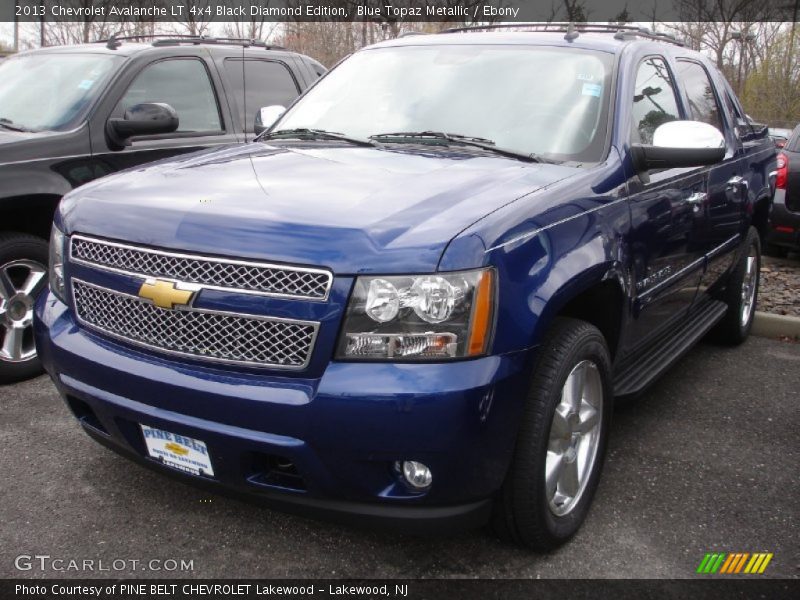 Blue Topaz Metallic / Ebony 2013 Chevrolet Avalanche LT 4x4 Black Diamond Edition