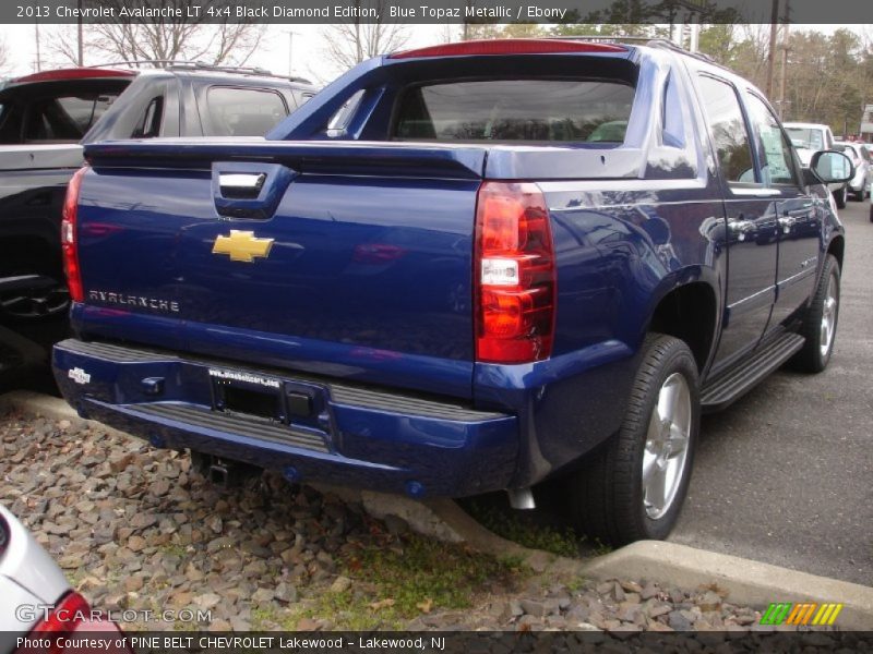 Blue Topaz Metallic / Ebony 2013 Chevrolet Avalanche LT 4x4 Black Diamond Edition