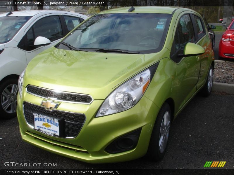 Jalapeno (Green) / Green/Green 2013 Chevrolet Spark LS