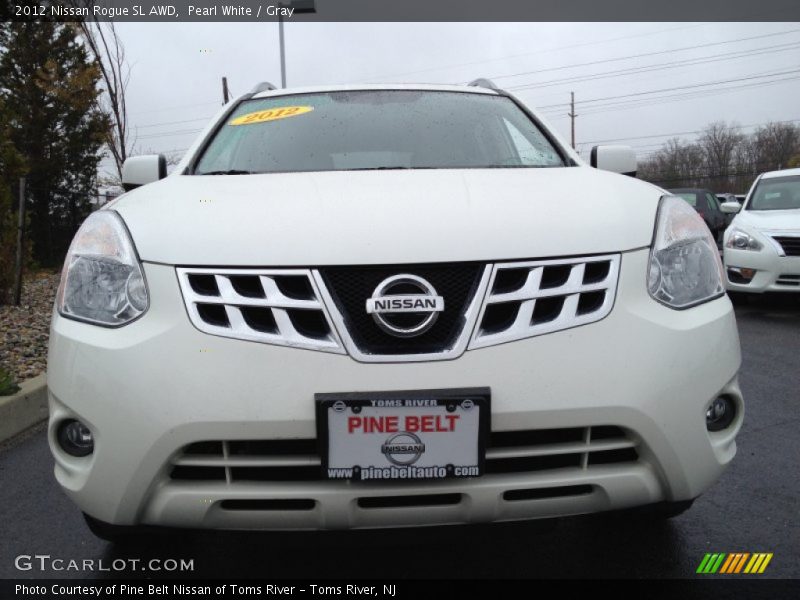 Pearl White / Gray 2012 Nissan Rogue SL AWD