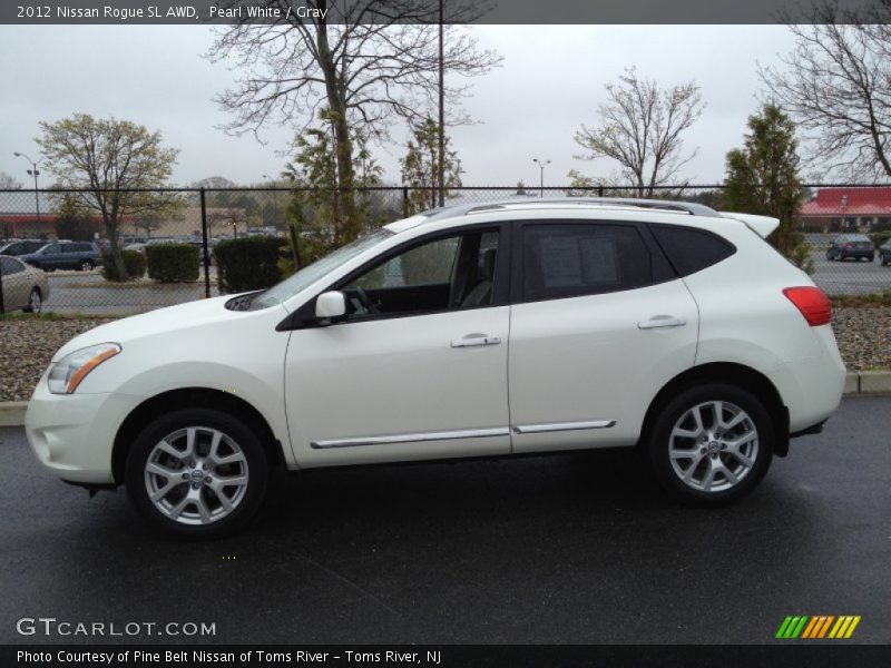 Pearl White / Gray 2012 Nissan Rogue SL AWD