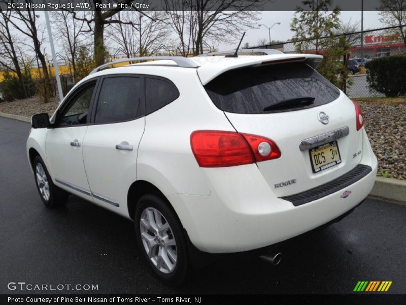 Pearl White / Gray 2012 Nissan Rogue SL AWD