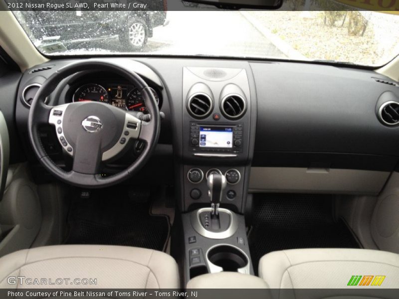 Pearl White / Gray 2012 Nissan Rogue SL AWD