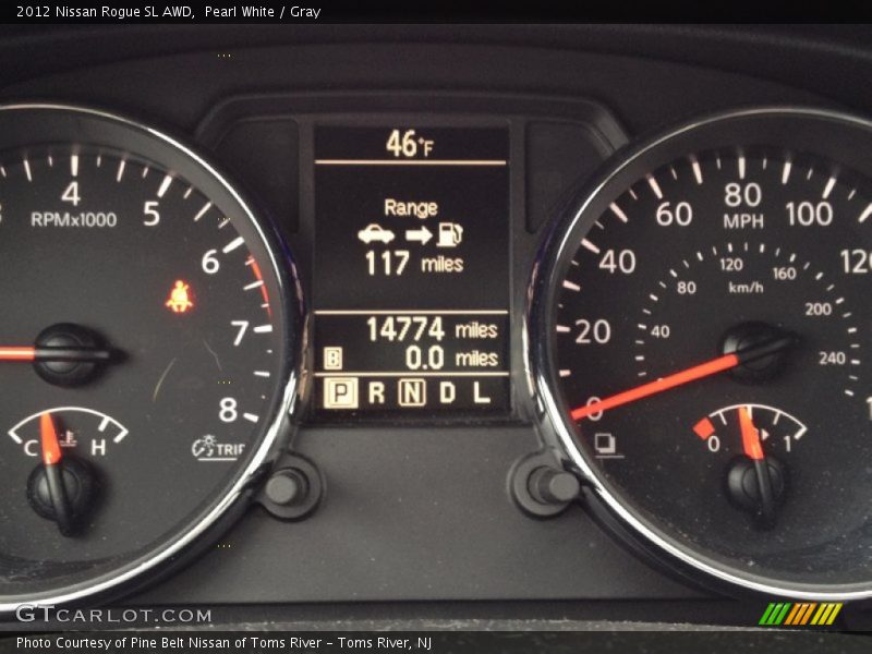Pearl White / Gray 2012 Nissan Rogue SL AWD