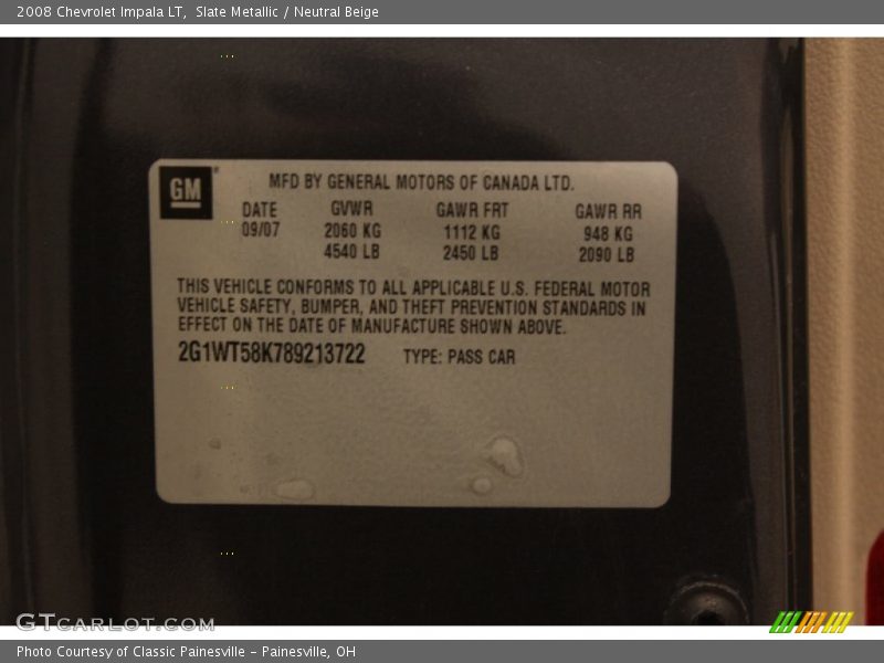 Slate Metallic / Neutral Beige 2008 Chevrolet Impala LT