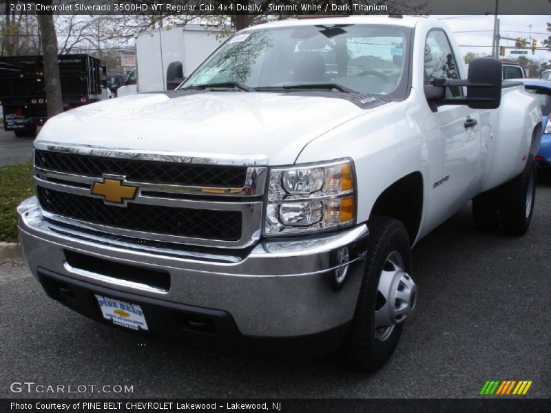 Summit White / Dark Titanium 2013 Chevrolet Silverado 3500HD WT Regular Cab 4x4 Dually