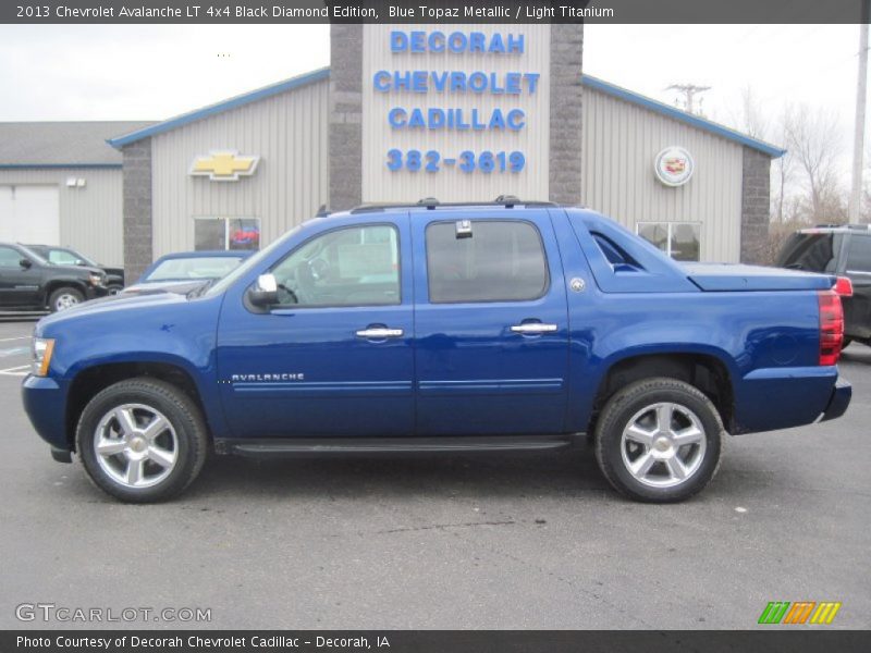 Blue Topaz Metallic / Light Titanium 2013 Chevrolet Avalanche LT 4x4 Black Diamond Edition