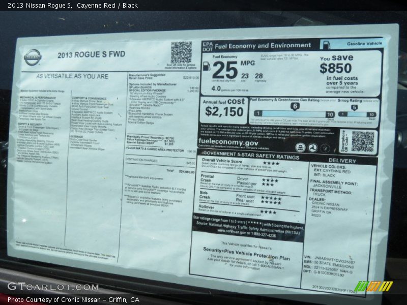 Cayenne Red / Black 2013 Nissan Rogue S