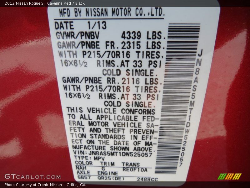 Cayenne Red / Black 2013 Nissan Rogue S