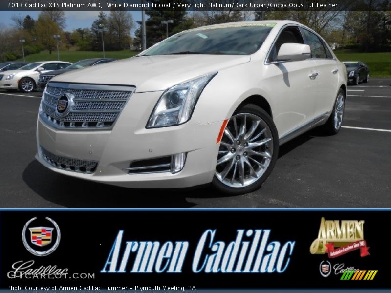 White Diamond Tricoat / Very Light Platinum/Dark Urban/Cocoa Opus Full Leather 2013 Cadillac XTS Platinum AWD