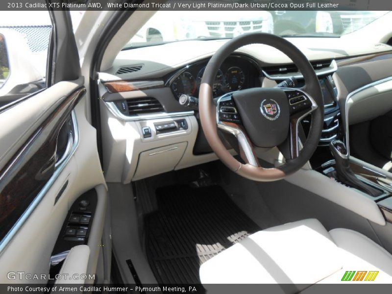 White Diamond Tricoat / Very Light Platinum/Dark Urban/Cocoa Opus Full Leather 2013 Cadillac XTS Platinum AWD
