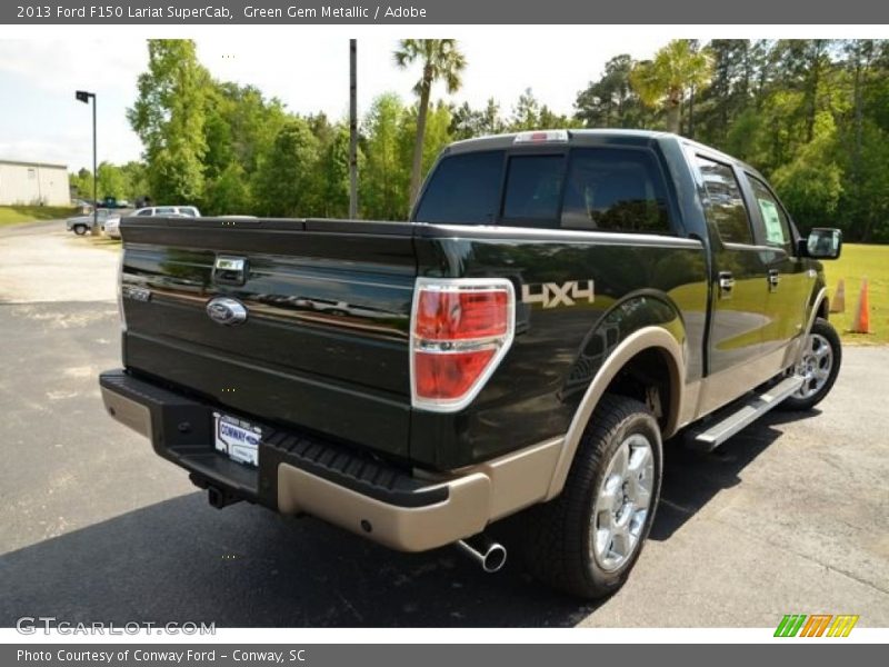 Green Gem Metallic / Adobe 2013 Ford F150 Lariat SuperCab