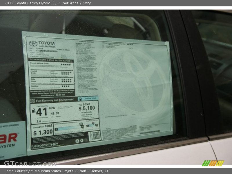 Super White / Ivory 2013 Toyota Camry Hybrid LE