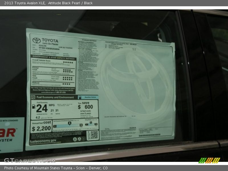 Attitude Black Pearl / Black 2013 Toyota Avalon XLE