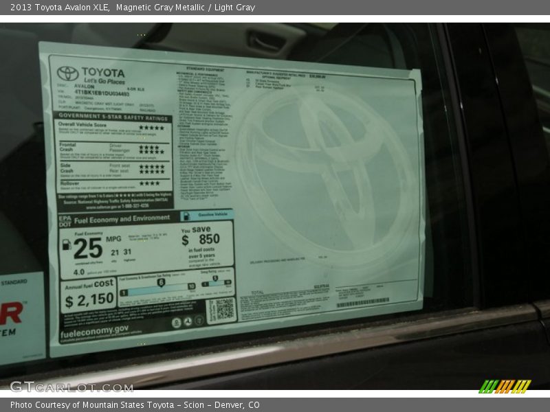 Magnetic Gray Metallic / Light Gray 2013 Toyota Avalon XLE