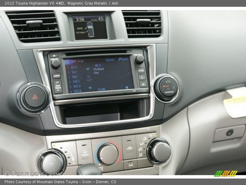 Magnetic Gray Metallic / Ash 2013 Toyota Highlander V6 4WD