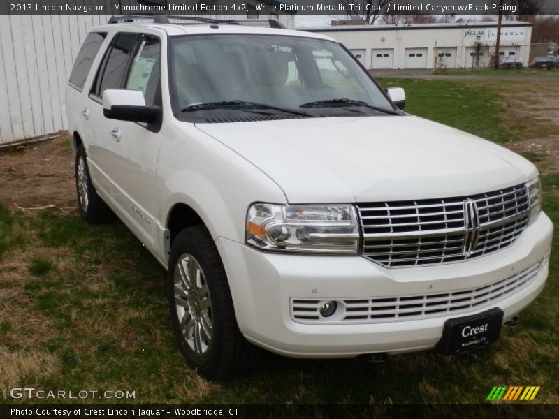 White Platinum Metallic Tri-Coat / Limited Canyon w/Black Piping 2013 Lincoln Navigator L Monochrome Limited Edition 4x2