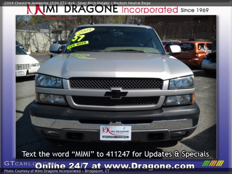 Silver Birch Metallic / Medium Neutral Beige 2004 Chevrolet Avalanche 1500 Z71 4x4