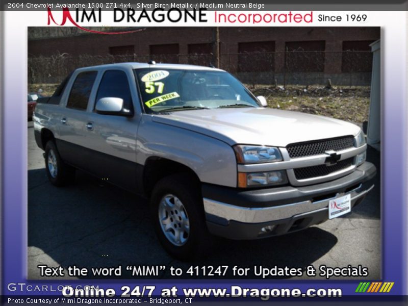 Silver Birch Metallic / Medium Neutral Beige 2004 Chevrolet Avalanche 1500 Z71 4x4