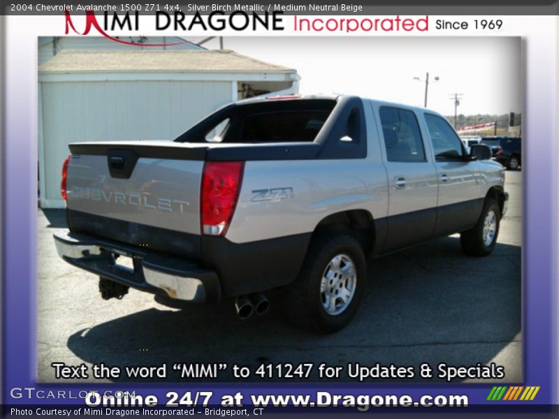 Silver Birch Metallic / Medium Neutral Beige 2004 Chevrolet Avalanche 1500 Z71 4x4
