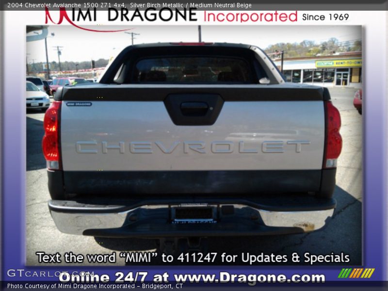 Silver Birch Metallic / Medium Neutral Beige 2004 Chevrolet Avalanche 1500 Z71 4x4