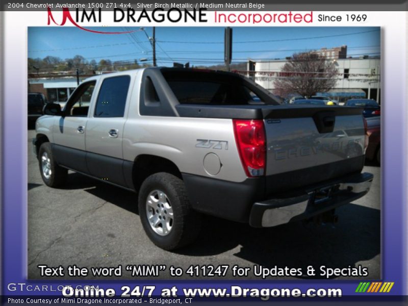 Silver Birch Metallic / Medium Neutral Beige 2004 Chevrolet Avalanche 1500 Z71 4x4