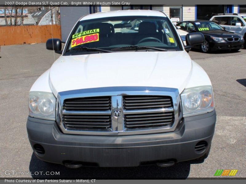 Bright White / Medium Slate Gray 2007 Dodge Dakota SLT Quad Cab