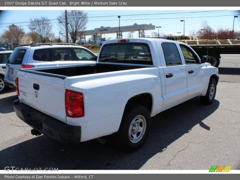 Bright White / Medium Slate Gray 2007 Dodge Dakota SLT Quad Cab