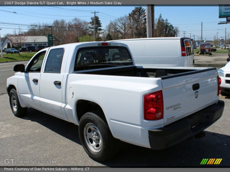 Bright White / Medium Slate Gray 2007 Dodge Dakota SLT Quad Cab