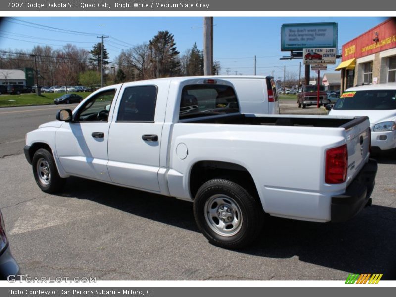 Bright White / Medium Slate Gray 2007 Dodge Dakota SLT Quad Cab