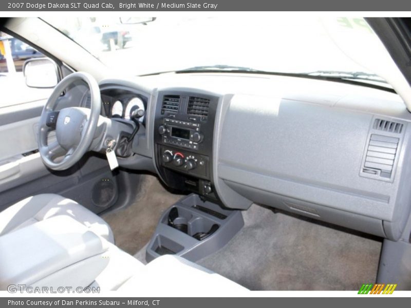 Bright White / Medium Slate Gray 2007 Dodge Dakota SLT Quad Cab