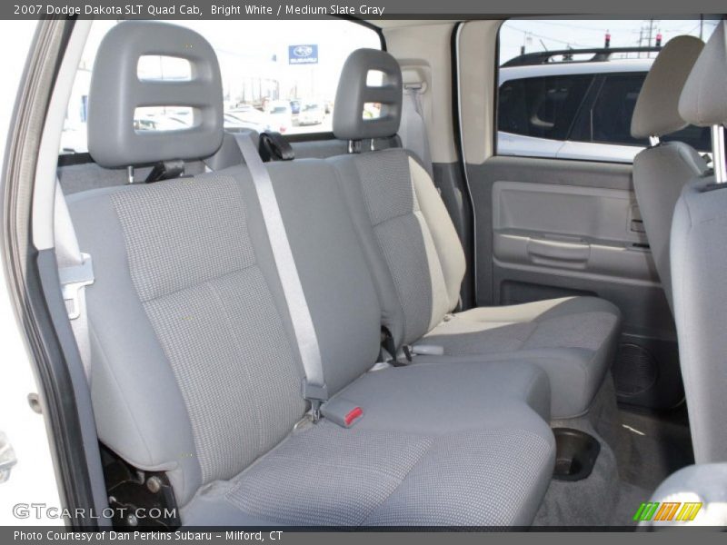 Bright White / Medium Slate Gray 2007 Dodge Dakota SLT Quad Cab