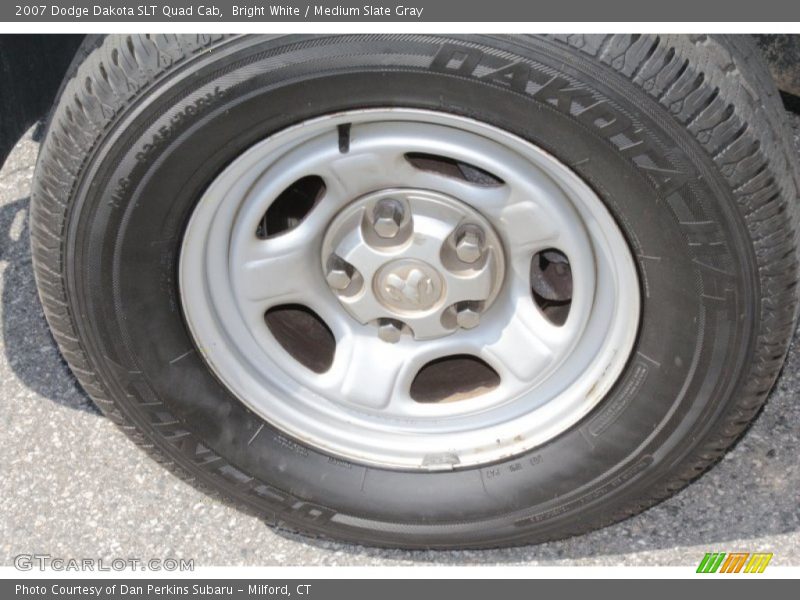 Bright White / Medium Slate Gray 2007 Dodge Dakota SLT Quad Cab