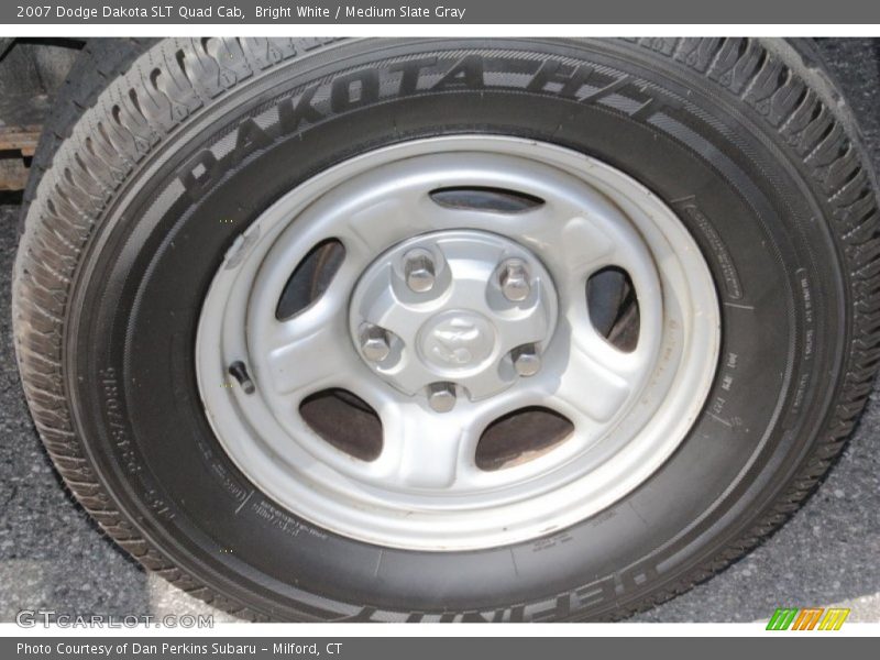 Bright White / Medium Slate Gray 2007 Dodge Dakota SLT Quad Cab