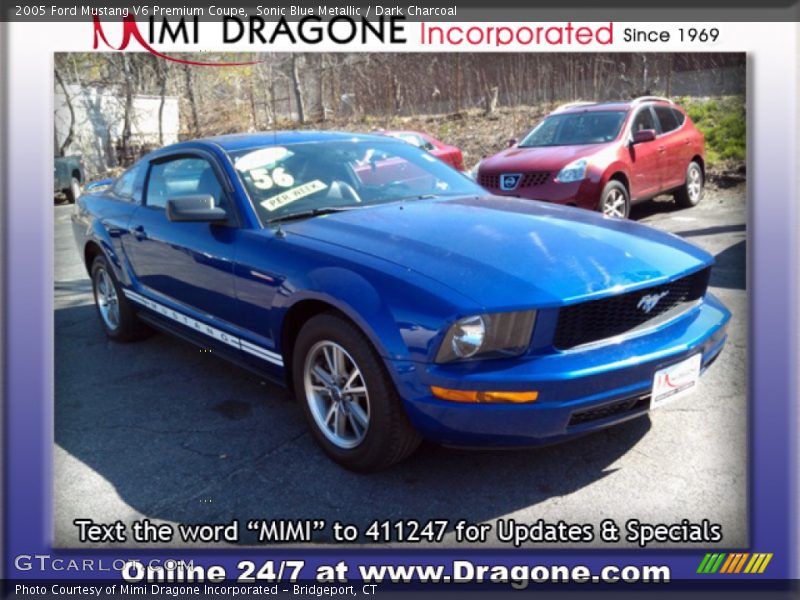 Sonic Blue Metallic / Dark Charcoal 2005 Ford Mustang V6 Premium Coupe