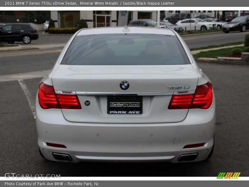 Mineral White Metallic / Saddle/Black Nappa Leather 2011 BMW 7 Series 750Li xDrive Sedan