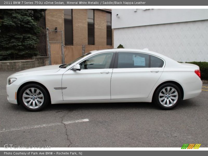 Mineral White Metallic / Saddle/Black Nappa Leather 2011 BMW 7 Series 750Li xDrive Sedan