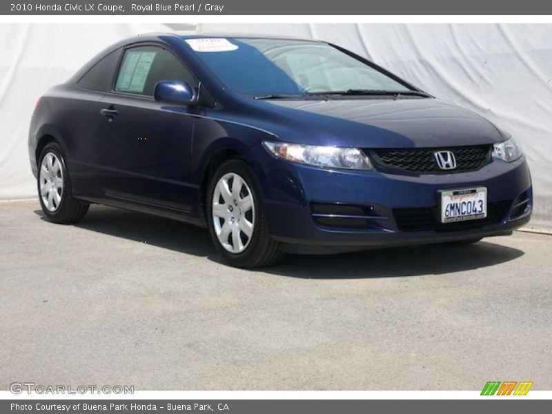Royal Blue Pearl / Gray 2010 Honda Civic LX Coupe